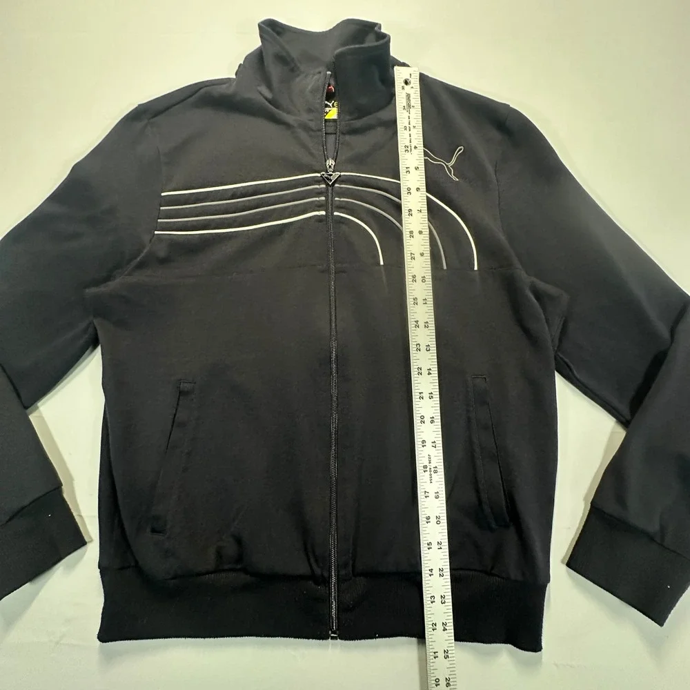 Puma Mens Track Jacket Black Full Zip Graphic Logo Small 812579